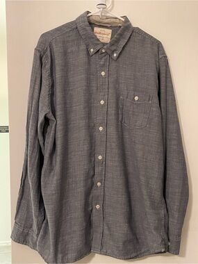 Original Weatherproof Vintage Casual Button-Down Men's Shirt in Gray-Blue